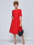 Jolie Moi Beckie Fold Neck Dress, Red