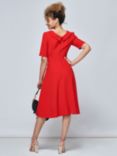 Jolie Moi Beckie Fold Neck Dress, Red