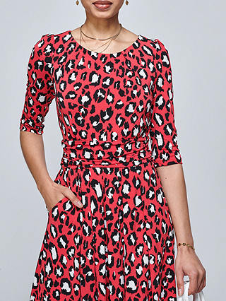 Jolie Moi Dorothy Animal Print Dress, Red/Multi
