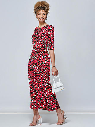 Jolie Moi Dorothy Animal Print Dress, Red/Multi