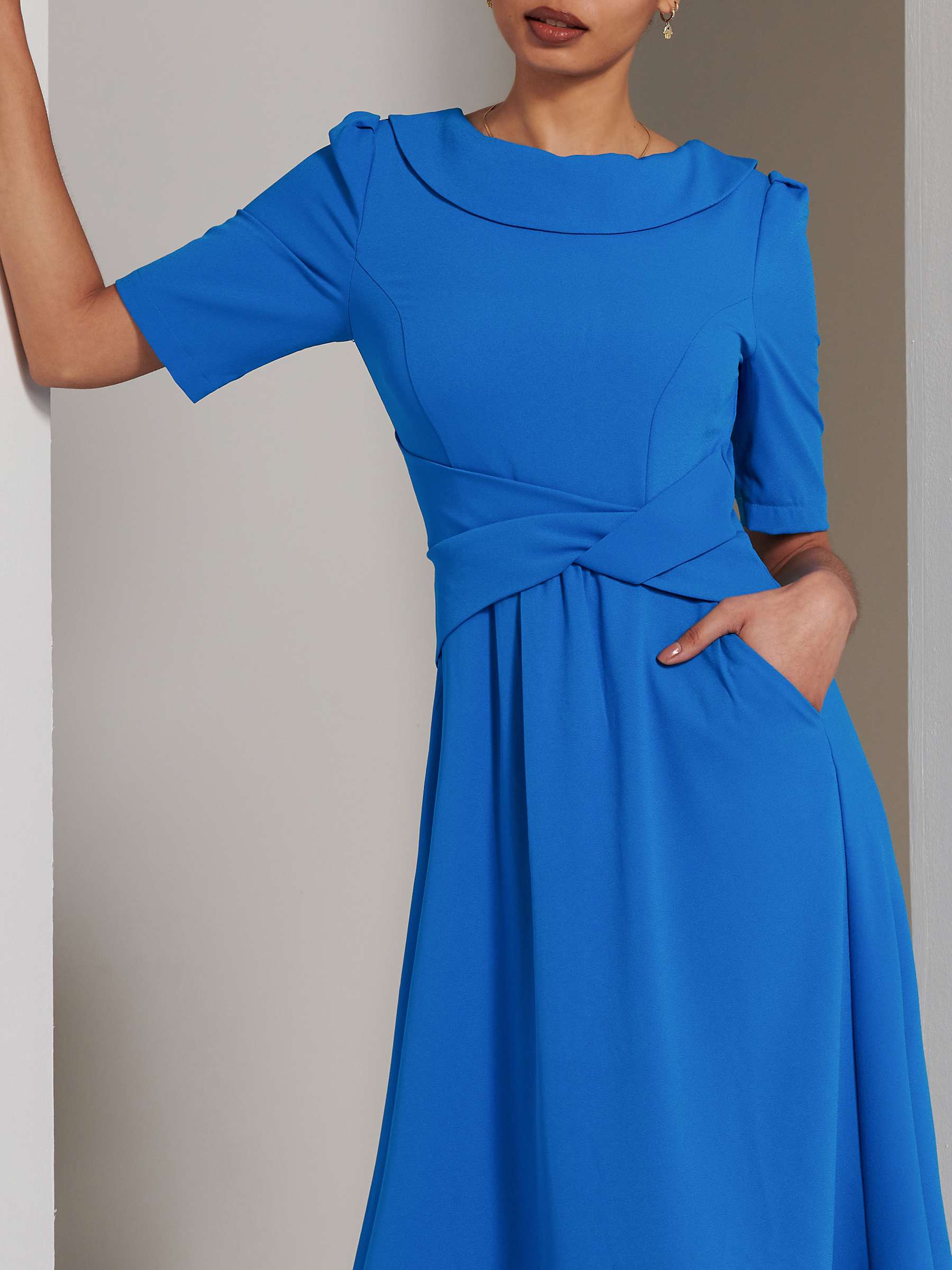 Buy Jolie Moi Sharon Flared Midi Dress, Blue Online at johnlewis.com