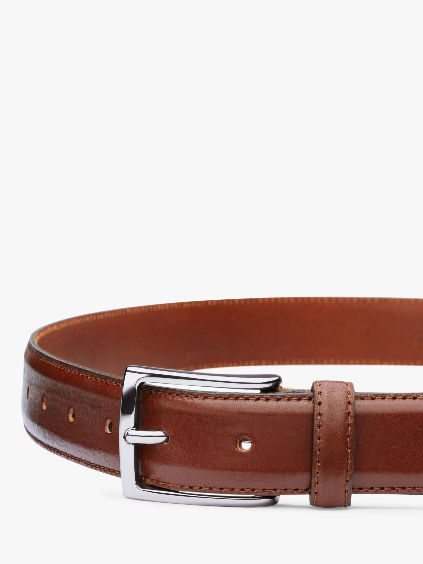 Charles Tyrwhitt Leather Belt, Dark Tan at John Lewis & Partners