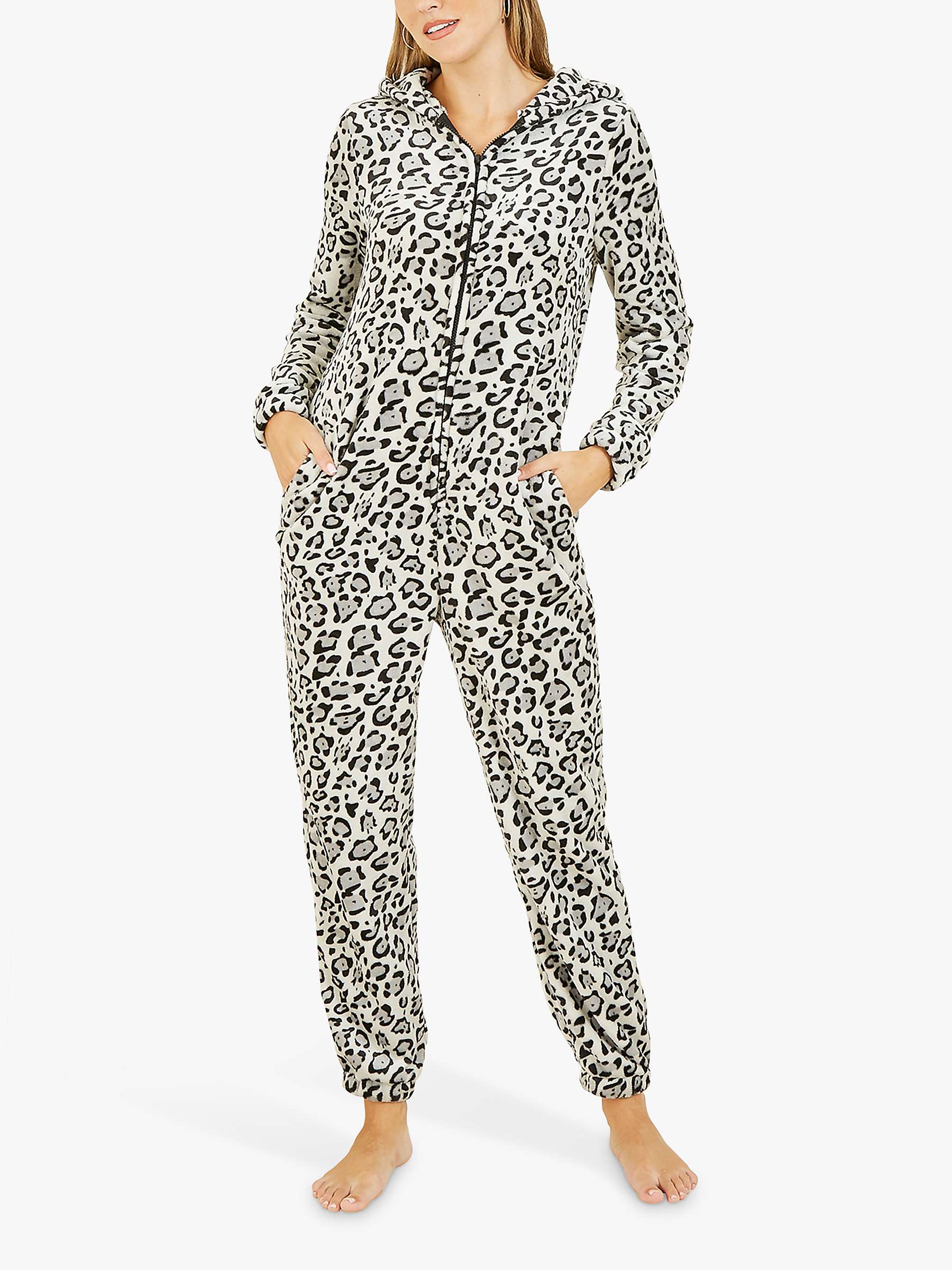 Buy Yumi Snow Leopard Onesie, Grey Online at johnlewis.com