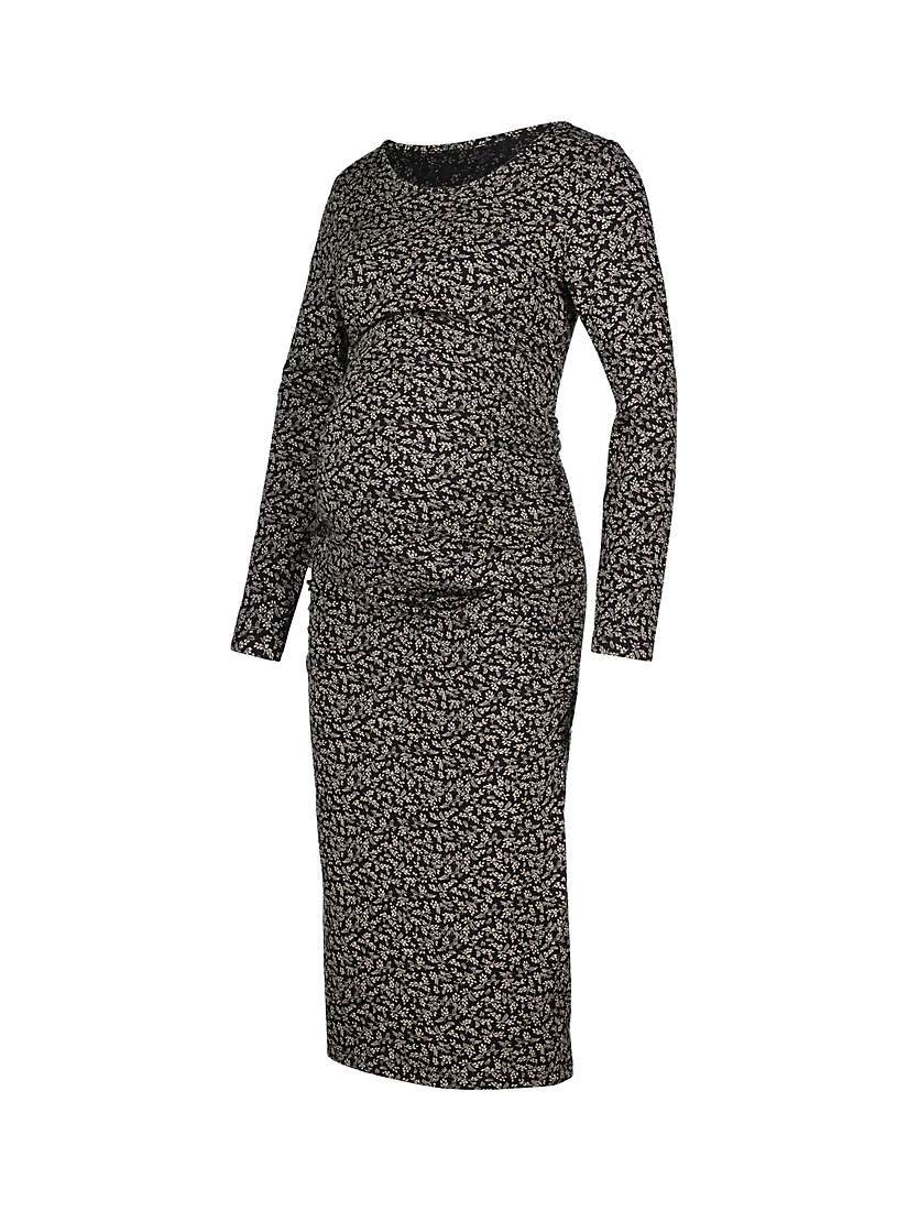 Buy Isabella Oliver Darcie Floral Jersey Maternity Dress, Caviar Black Online at johnlewis.com
