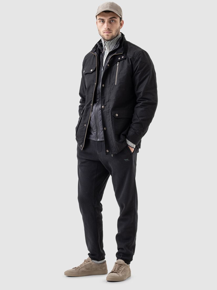 Rodd & Gunn Harper Waxed Jacket, Onyx at John Lewis & Partners