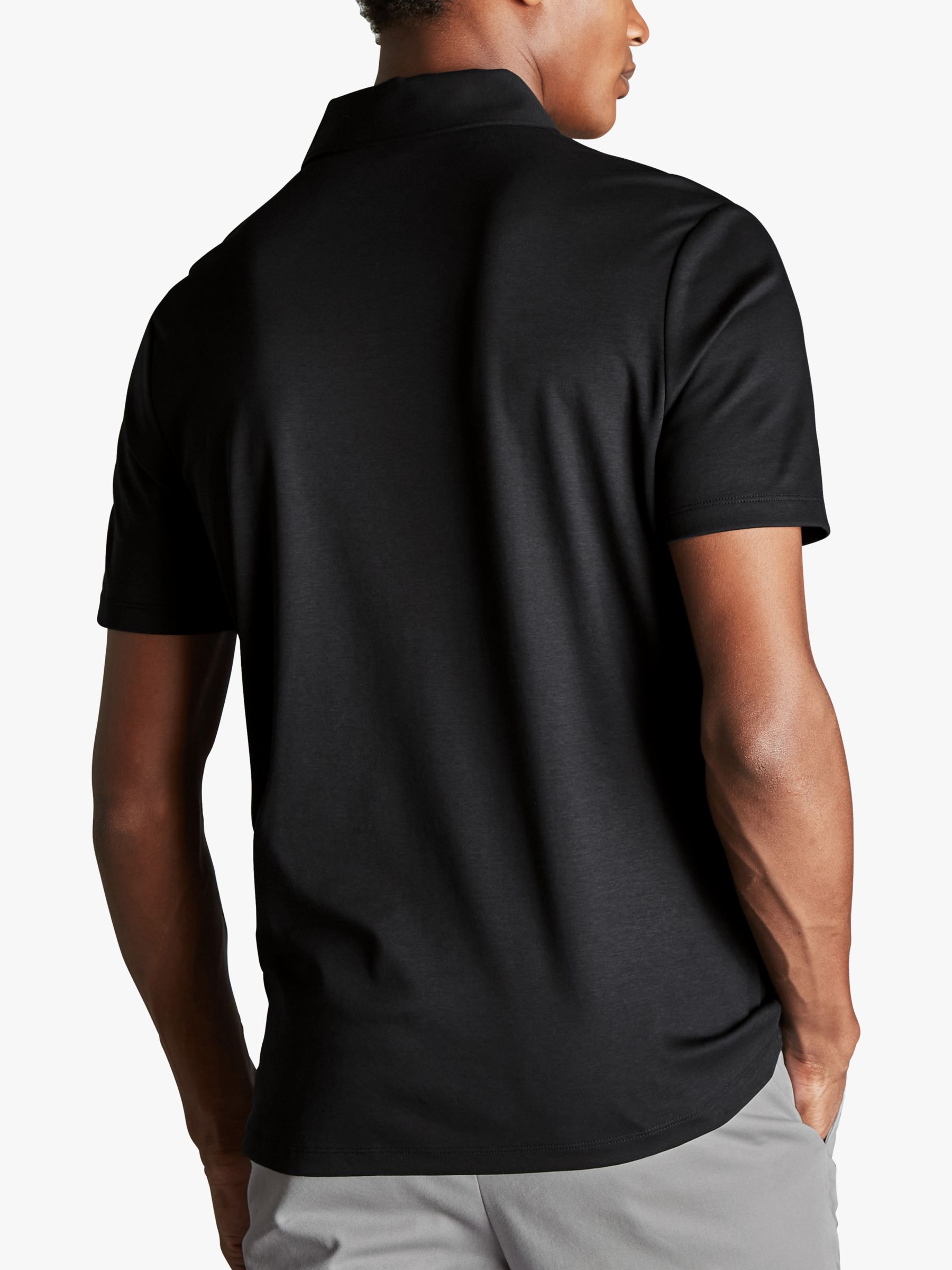 Charles Tyrwhitt Zip Neck Jersey Polo Shirt, Black at John Lewis & Partners
