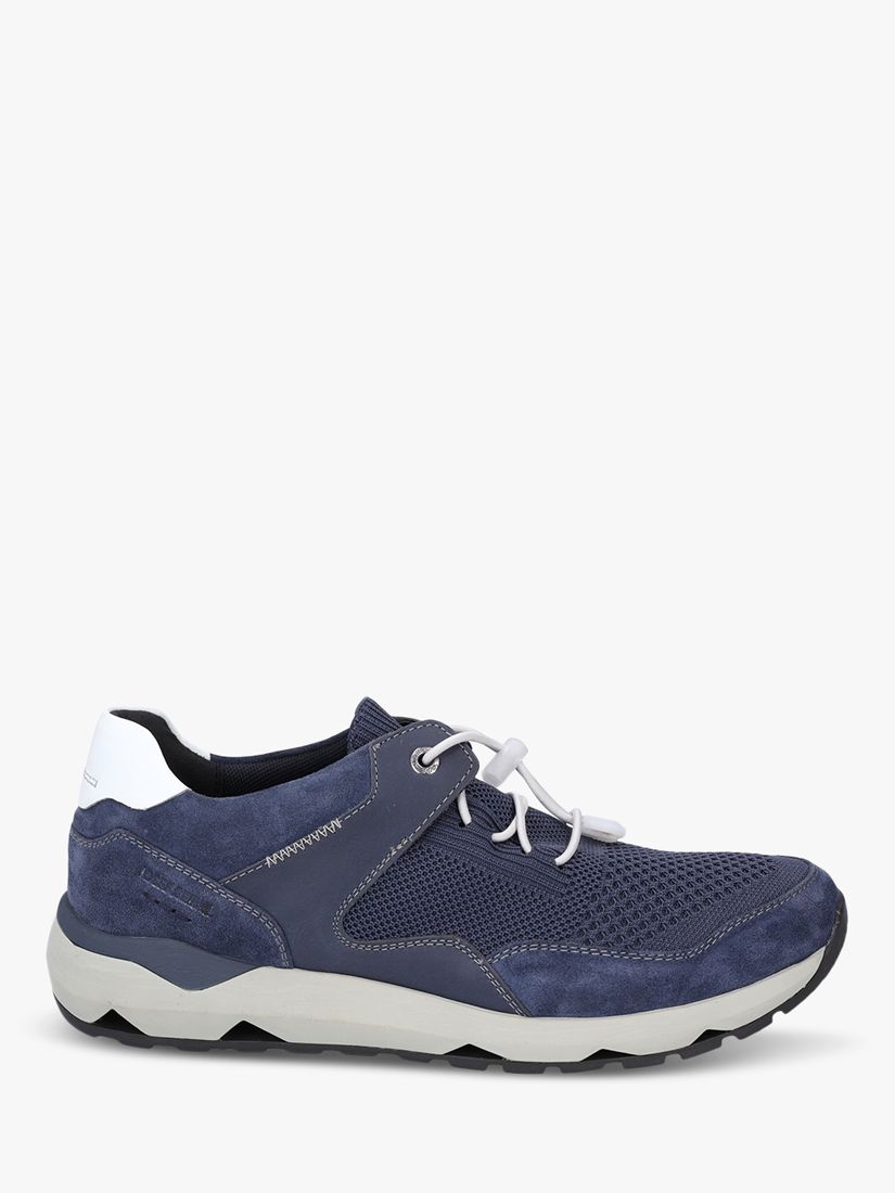 Josef Seibel Jeremiah 02 Leather Mix Lace Up Trainers, Blue at John Lewis &  Partners