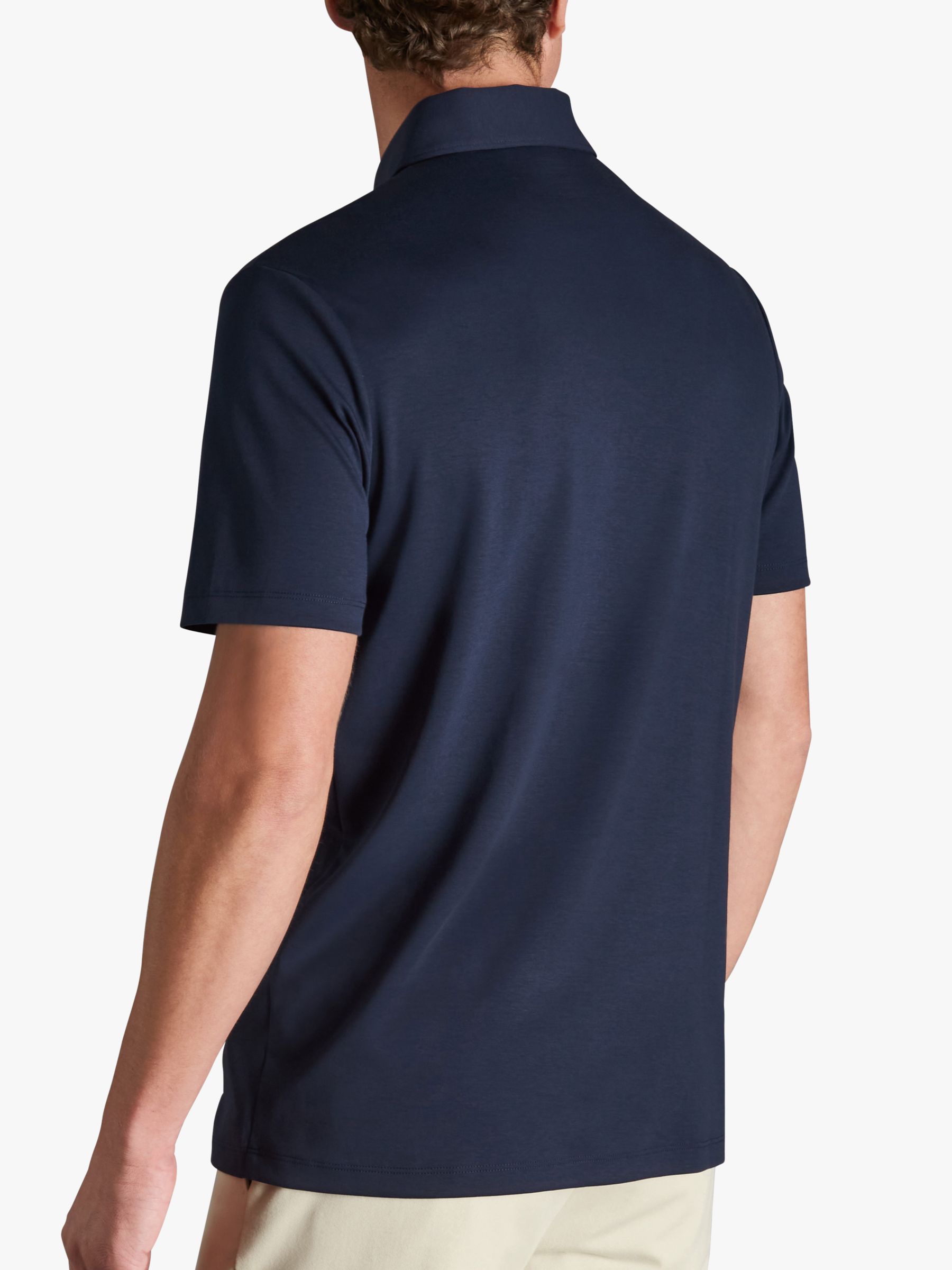 Charles Tyrwhitt Zip Neck Jersey Polo Shirt, Navy at John Lewis & Partners