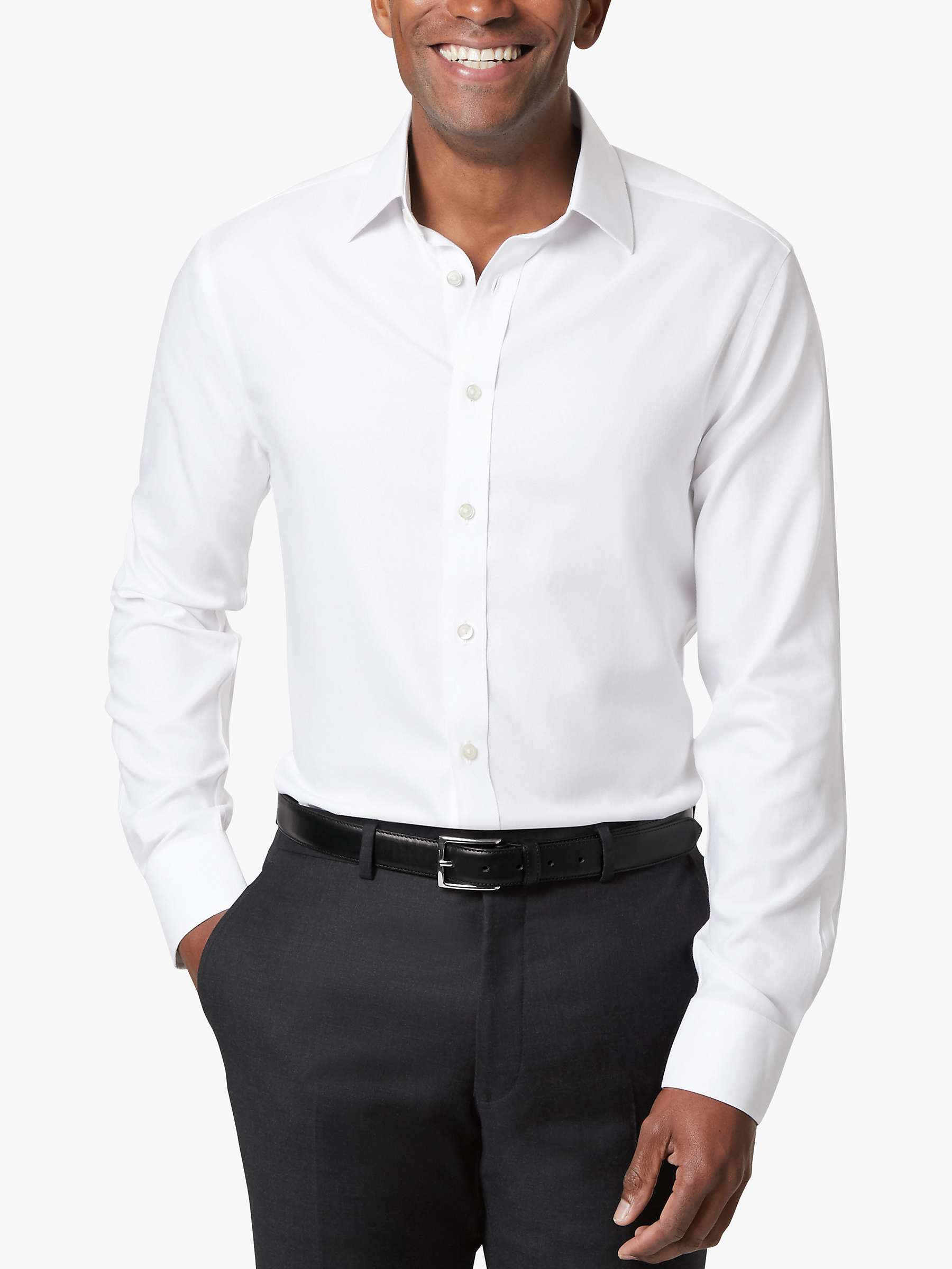 Charles Tyrwhitt Non-Iron Slim Fit Oxford Shirt, White at John Lewis ...