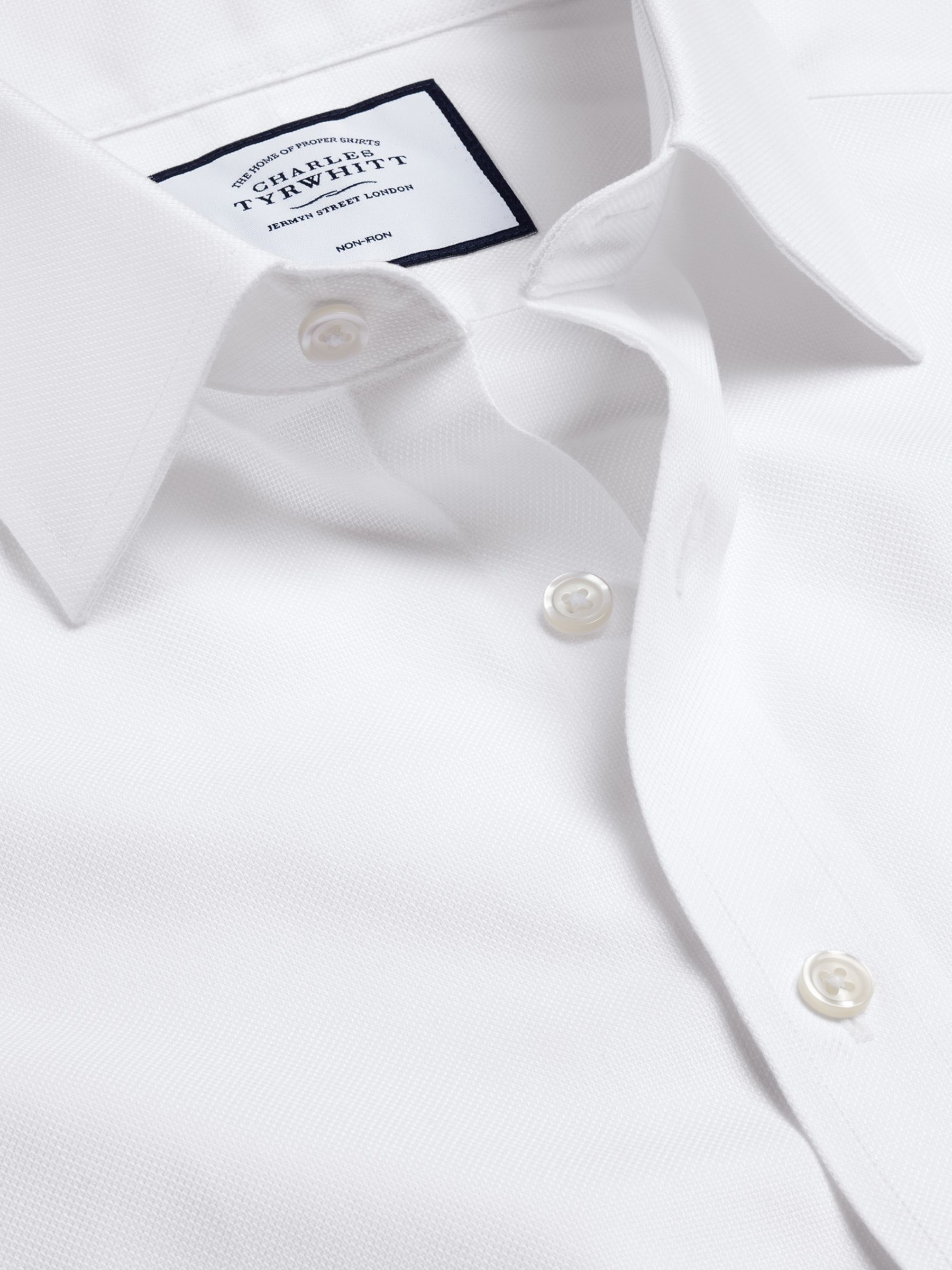 Charles Tyrwhitt Non-Iron Slim Fit Oxford Shirt, White at John Lewis ...