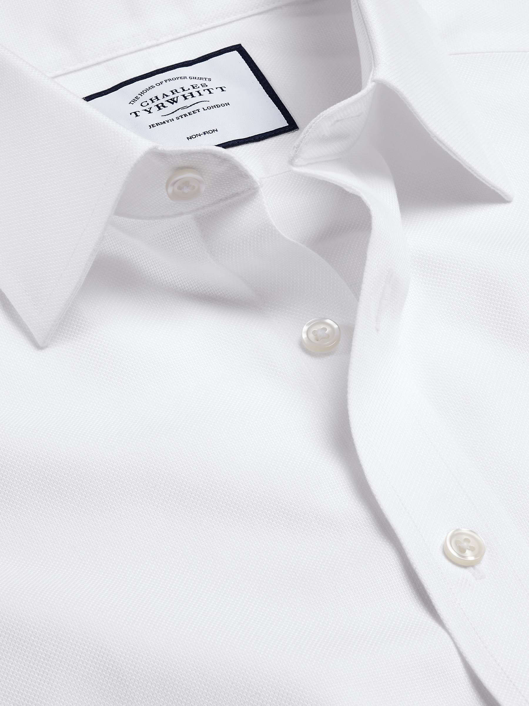 Buy Charles Tyrwhitt Non-Iron Slim Fit Oxford Shirt, White Online at johnlewis.com