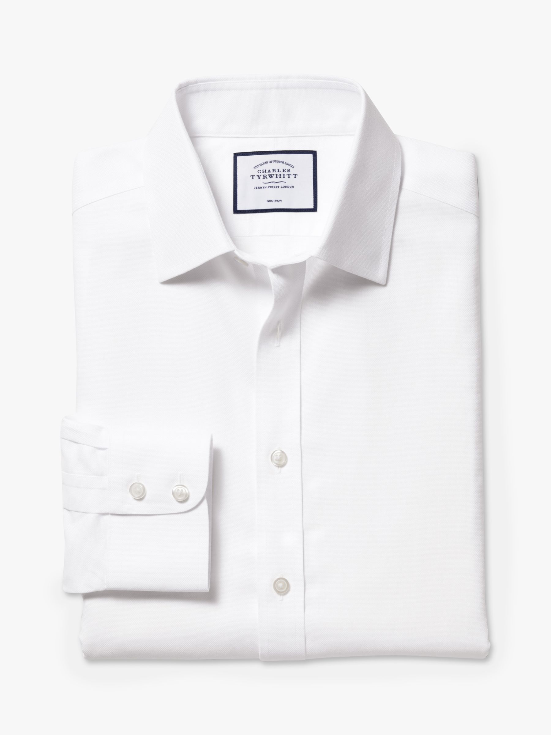 Charles Tyrwhitt Non-Iron Slim Fit Oxford Shirt, White, 14.5