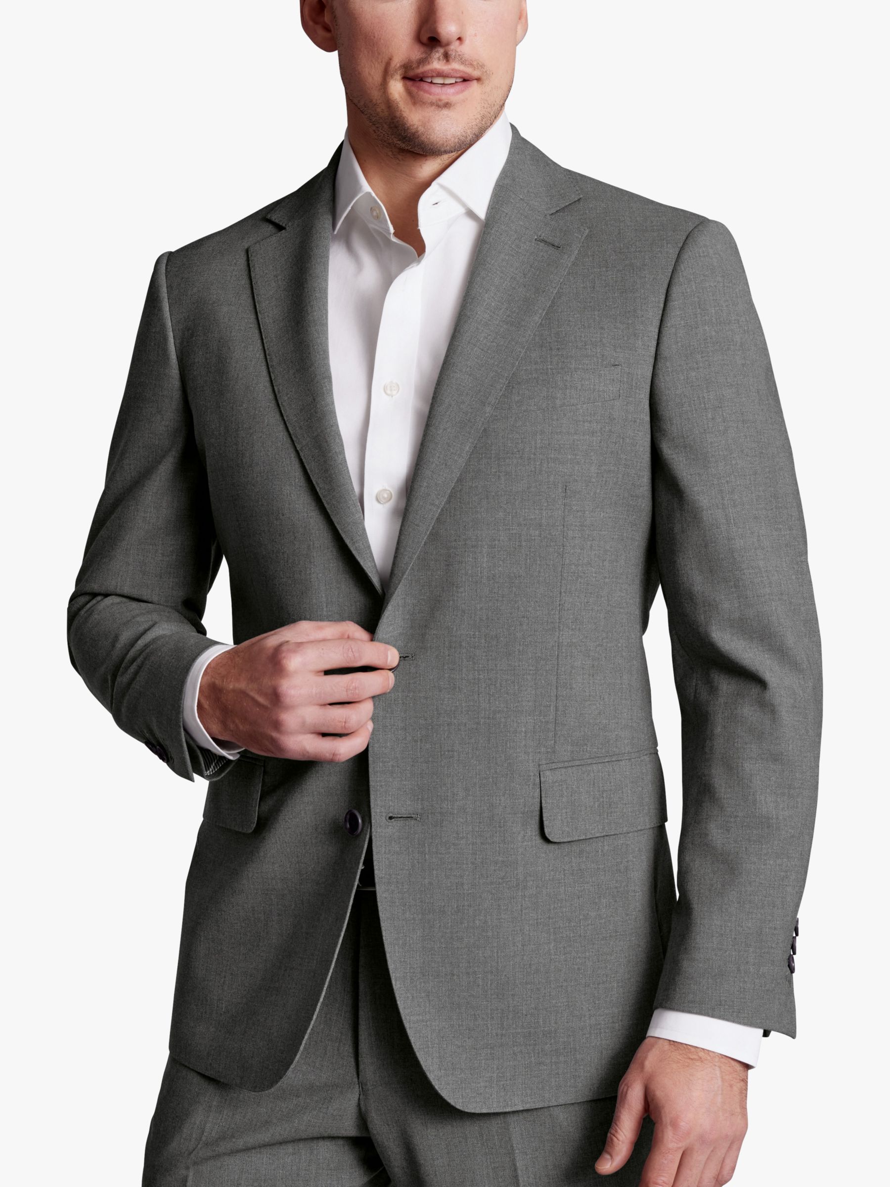 Charles Tyrwhitt SF Ultimate Performance End-on-End Suit Jacket, Grey, 42R