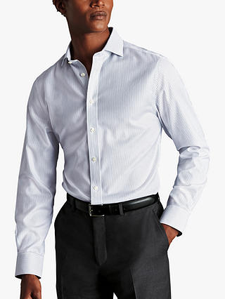 Charles Tyrwhitt Classic Collar Non-Iron Twill Stripe Slim Fit Shirt ...