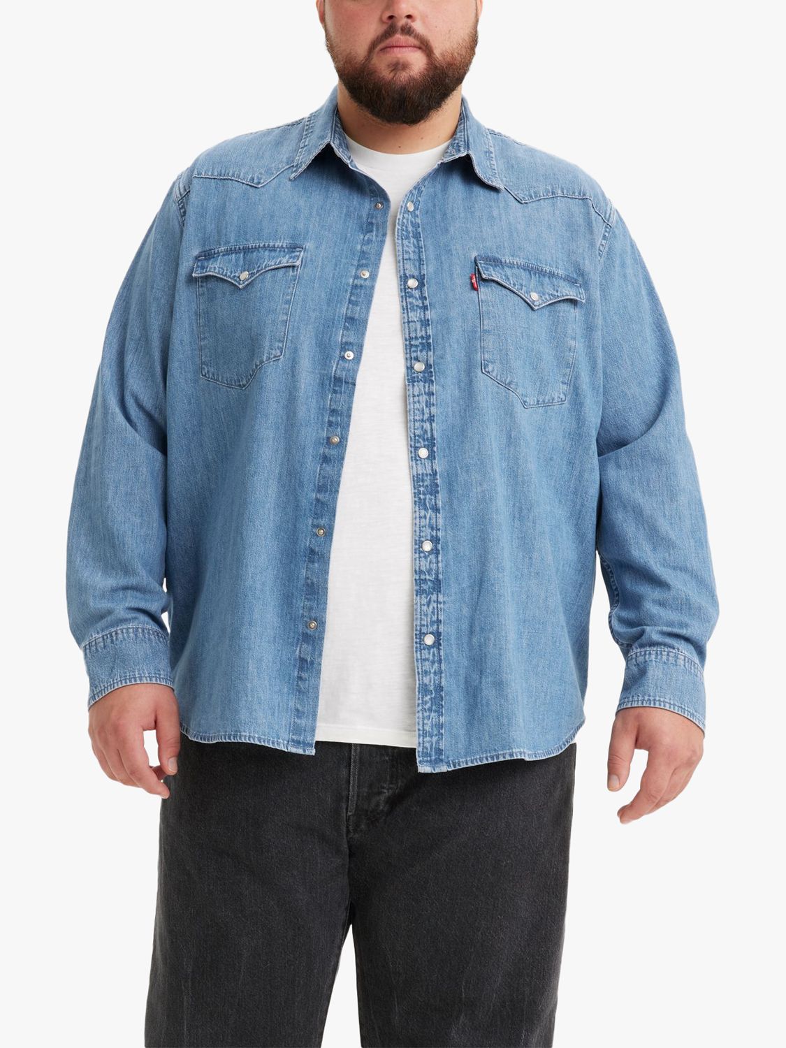 Levi's Big & Tall Relaxed Fit Western Shirt, Franklin Stone Wash at John  Lewis & Partners