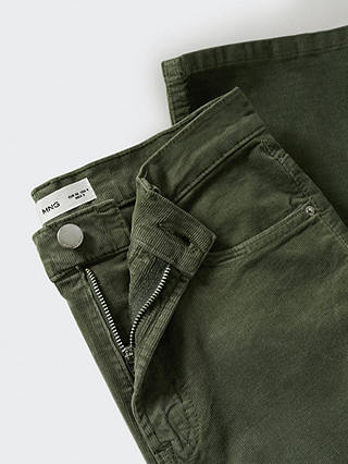 Mango Velvet Cropped Jeans, Green