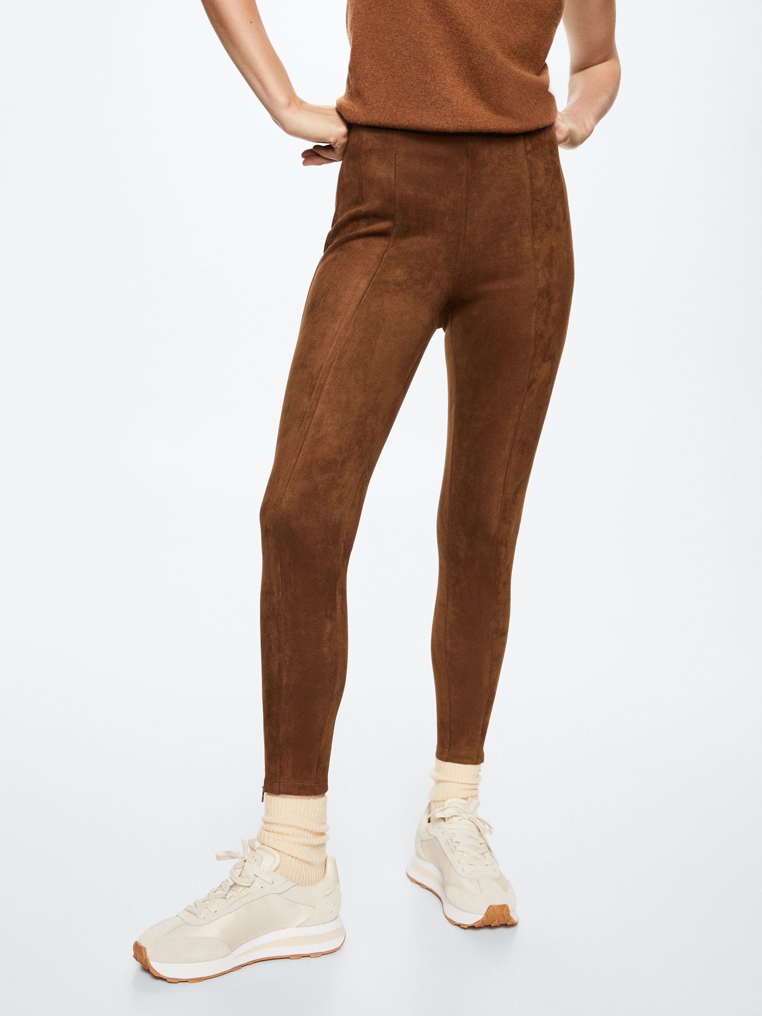Zara, Pants & Jumpsuits, Zara New Faux Suede Leggings Beige