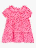 John Lewis Baby Floral Crinkle Dress, Pink