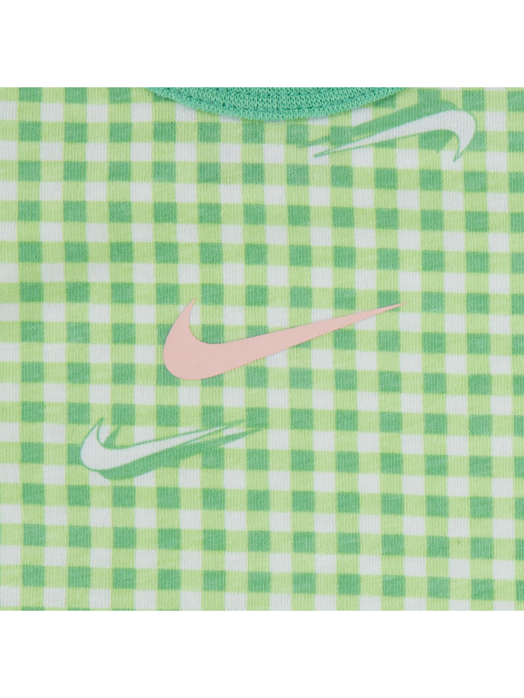 Nike Baby Swoosh Logo Check Print Bodysuits, Pack of 3, Pink Bloom ...