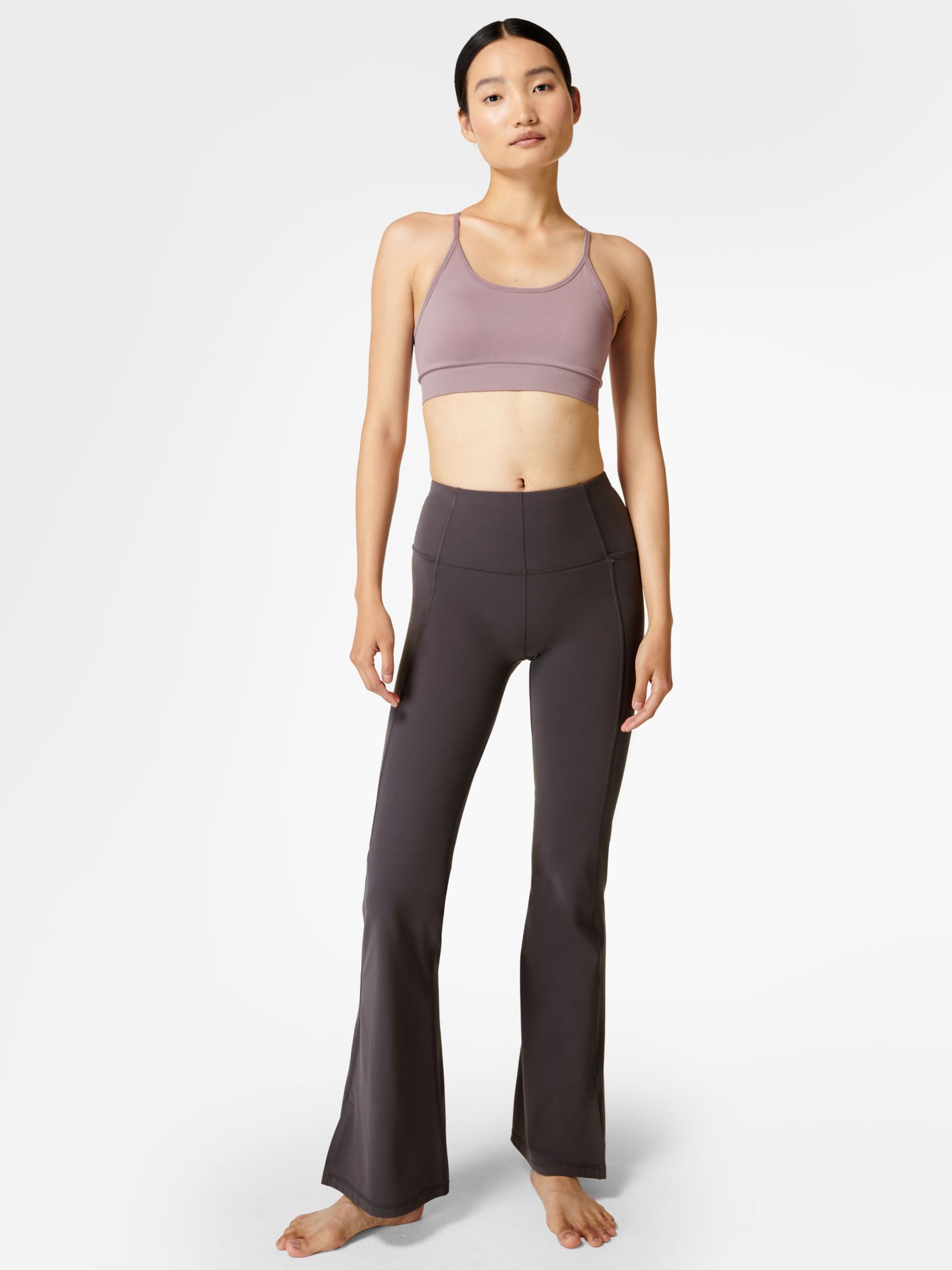 Sweaty Betty Super Soft 32 Flare Yoga Trousers, Urban Grey at John Lewis &  Partners