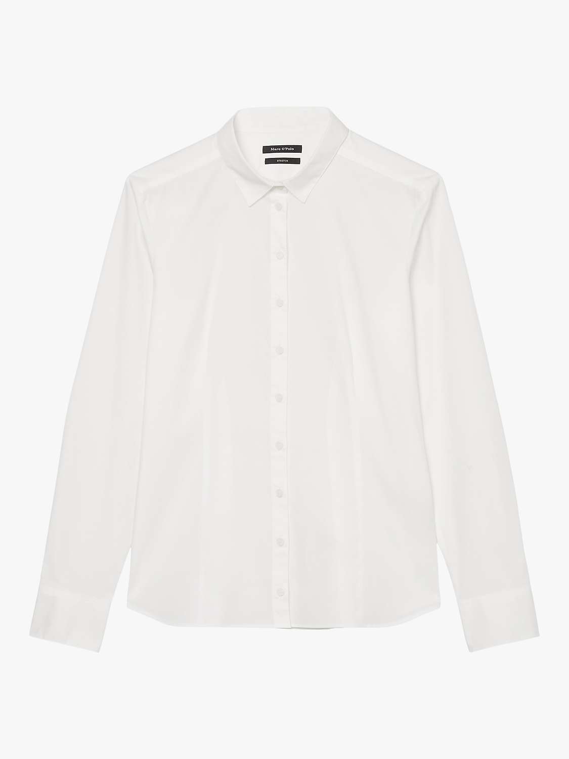 Marc O'Polo Cotton Logo Stitch Slim Fit Shirt, White at John Lewis ...