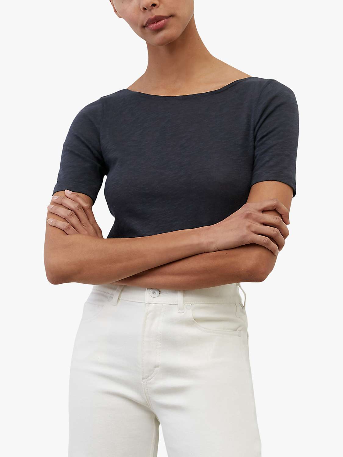 Buy Marc O'Polo Boat Neck Short Sleeve Cotton T-Shirt Online at johnlewis.com