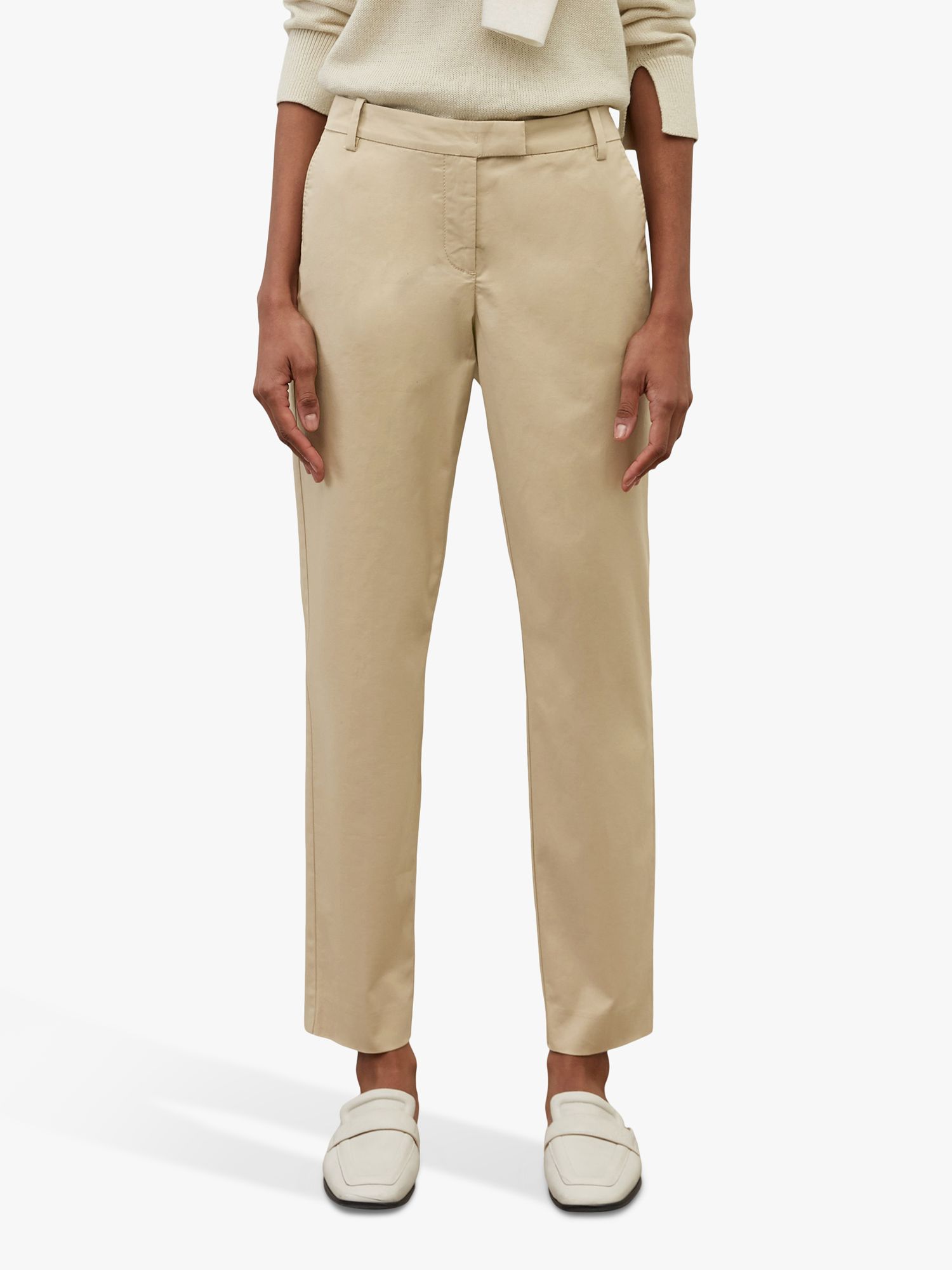 Marc O'Polo Comfy Slim Fit Trousers, Brown at John Lewis & Partners