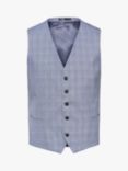 SELECTED HOMME Slim Fit Checked Waistcoat, Blue Heaven