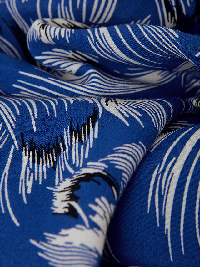 Hobbs Octavia Feather Print Shirt Dress, Blue/Multi