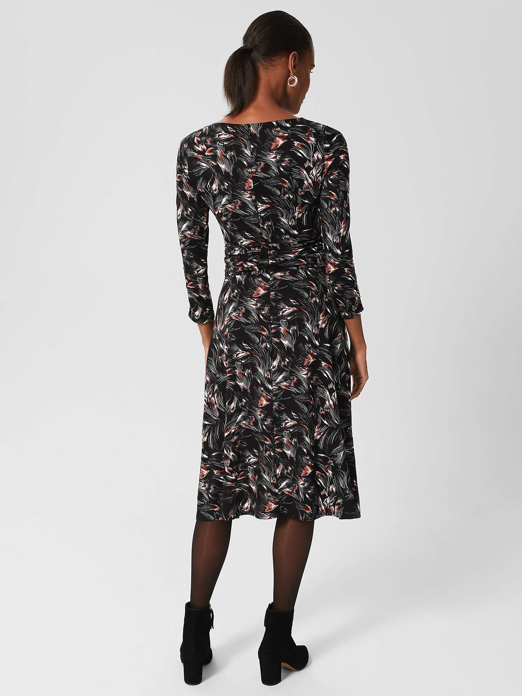 Buy Hobbs Nala Abstract Print Jersey Dress, Black/Multi Online at johnlewis.com