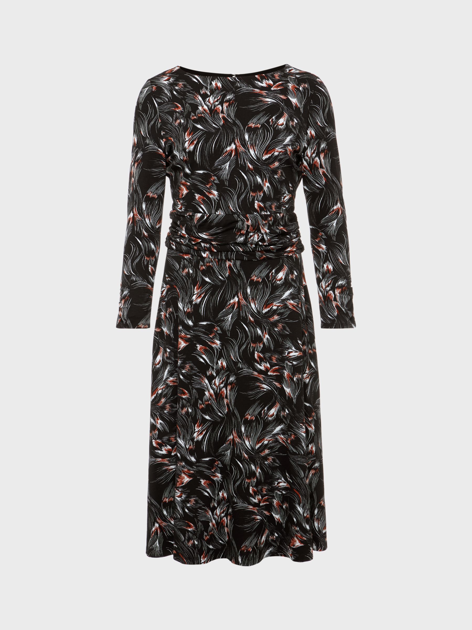 Hobbs Nala Abstract Print Jersey Dress, Black/Multi, 6