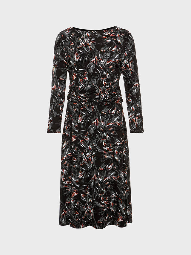 Hobbs Nala Abstract Print Jersey Dress, Black/Multi