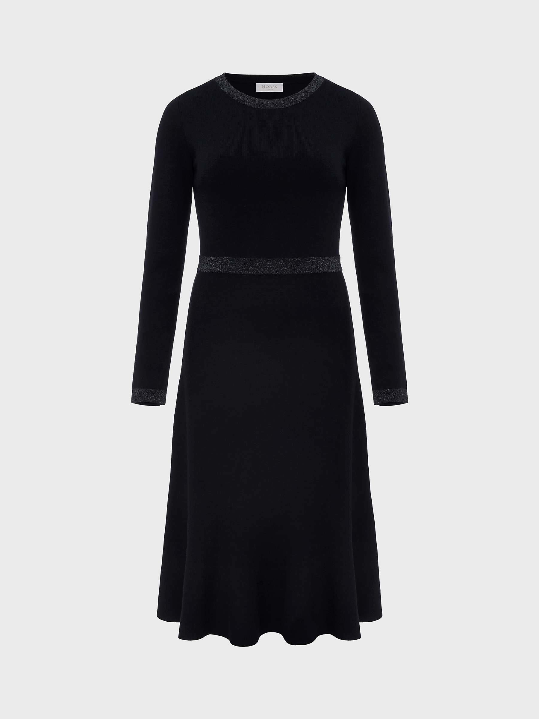 Buy Hobbs Cleo Knitted Midi Dress, Navy Online at johnlewis.com