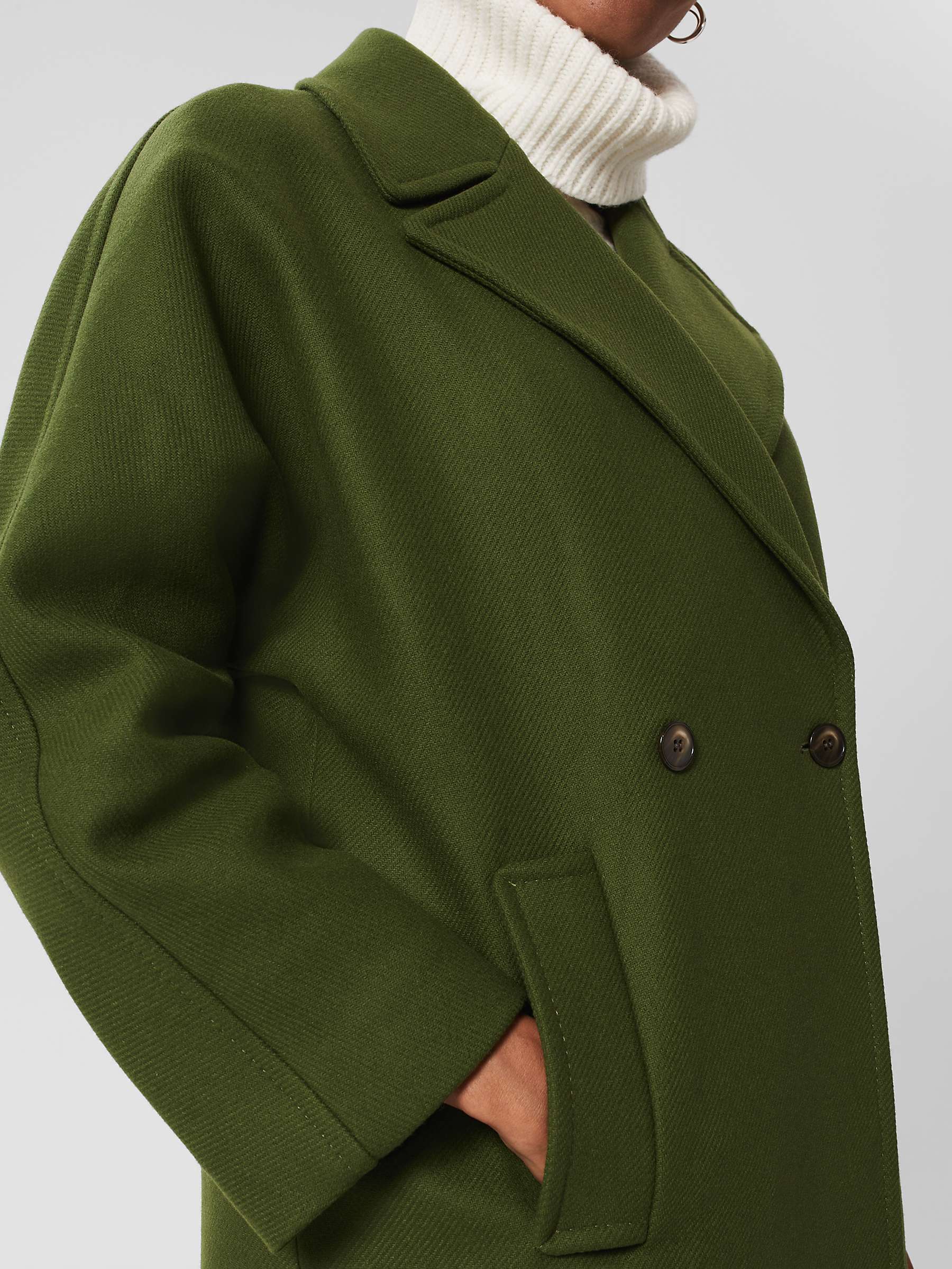 Buy Hobbs Carine Wool Blend Coat, Green Online at johnlewis.com