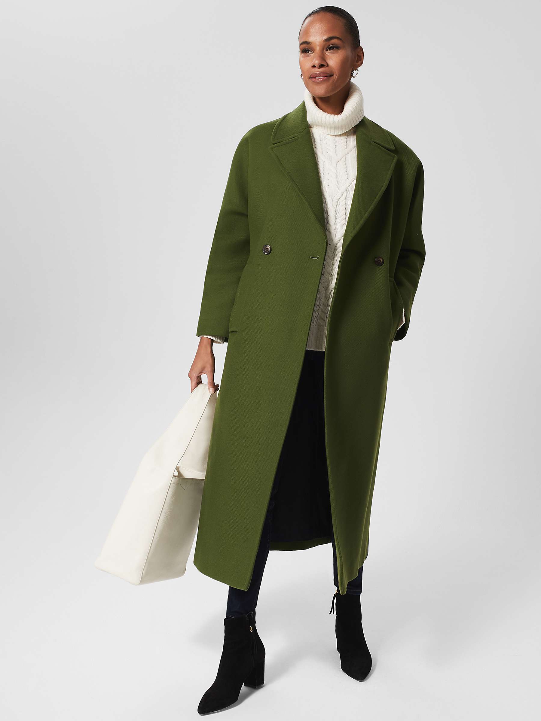 Buy Hobbs Carine Wool Blend Coat, Green Online at johnlewis.com