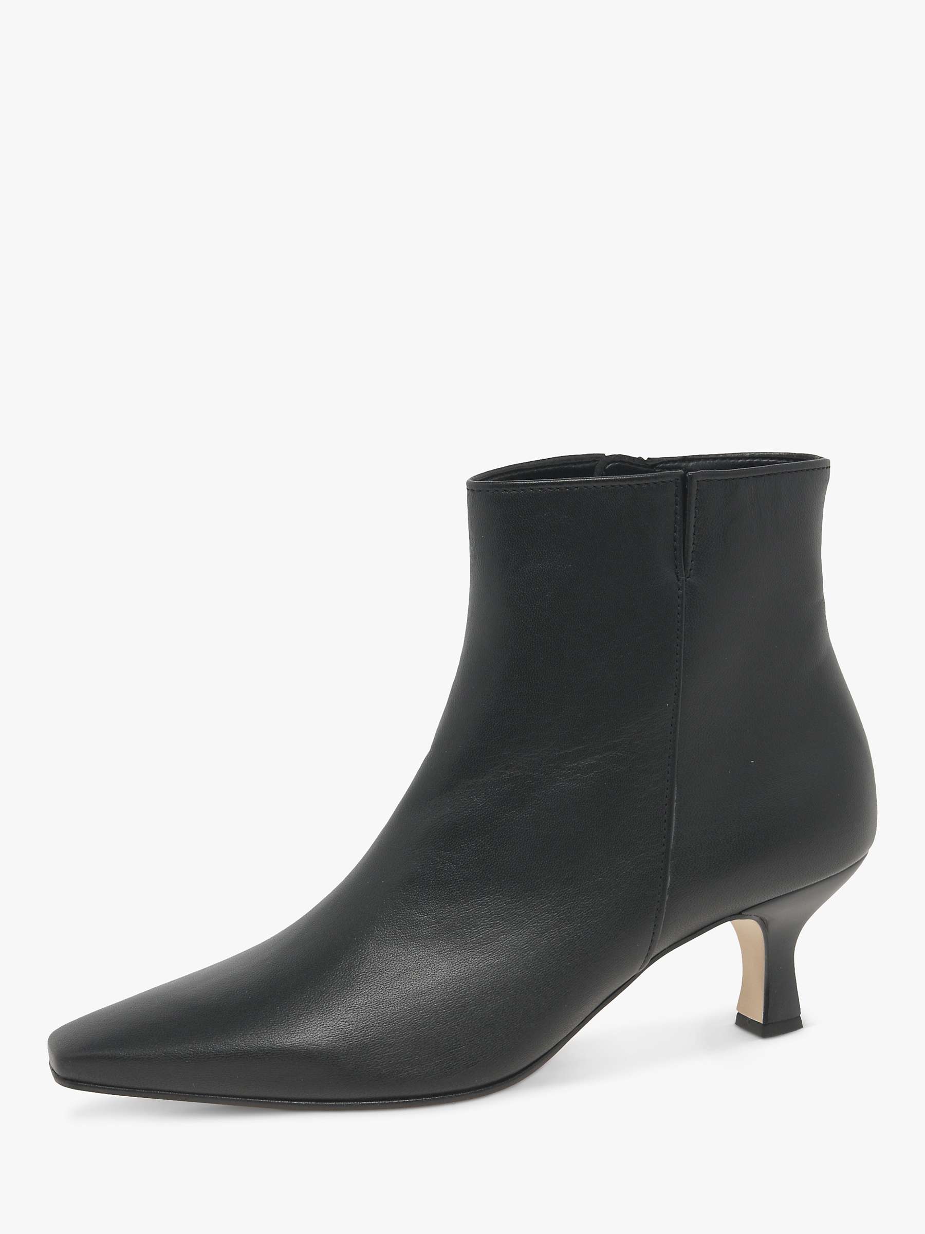 Gabor Insight Leather Pointed Toe Ankle Boots, Black at John Lewis ...