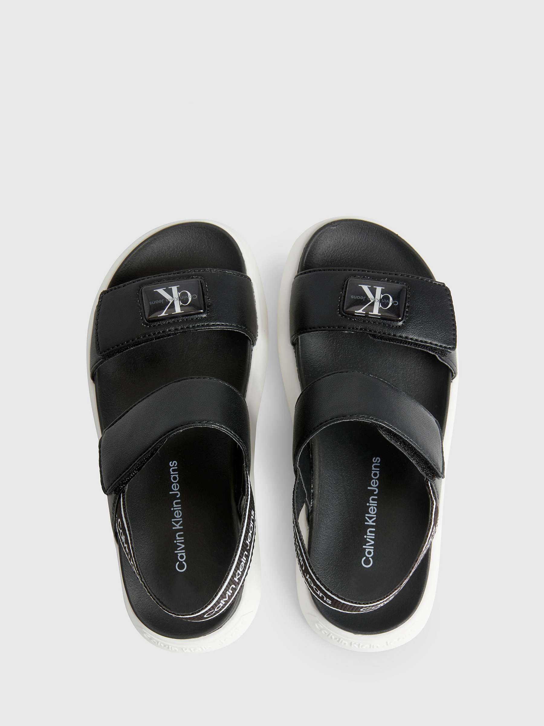 Buy Calvin Klein Kids' Logo Rip Tape Sandals, Black Online at johnlewis.com