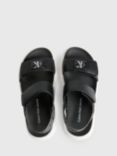 Calvin Klein Kids' Logo Rip Tape Sandals, Black