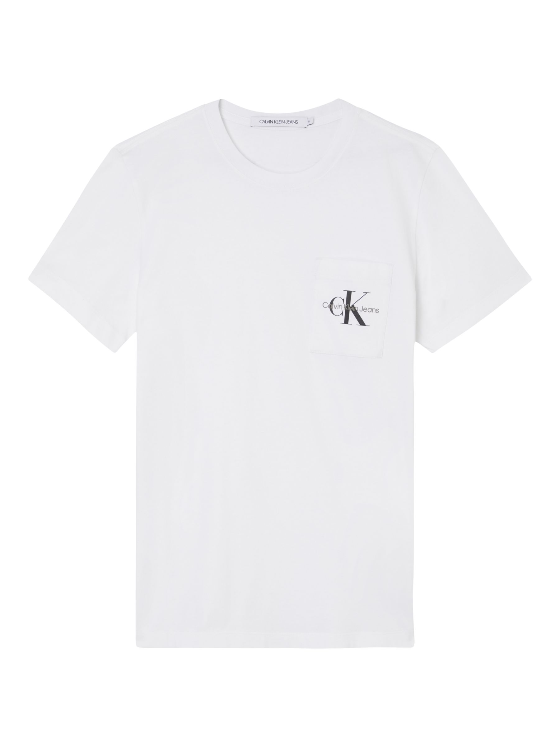 Calvin Klein Jeans Monogram Pocket T-Shirt, Bright White, XS