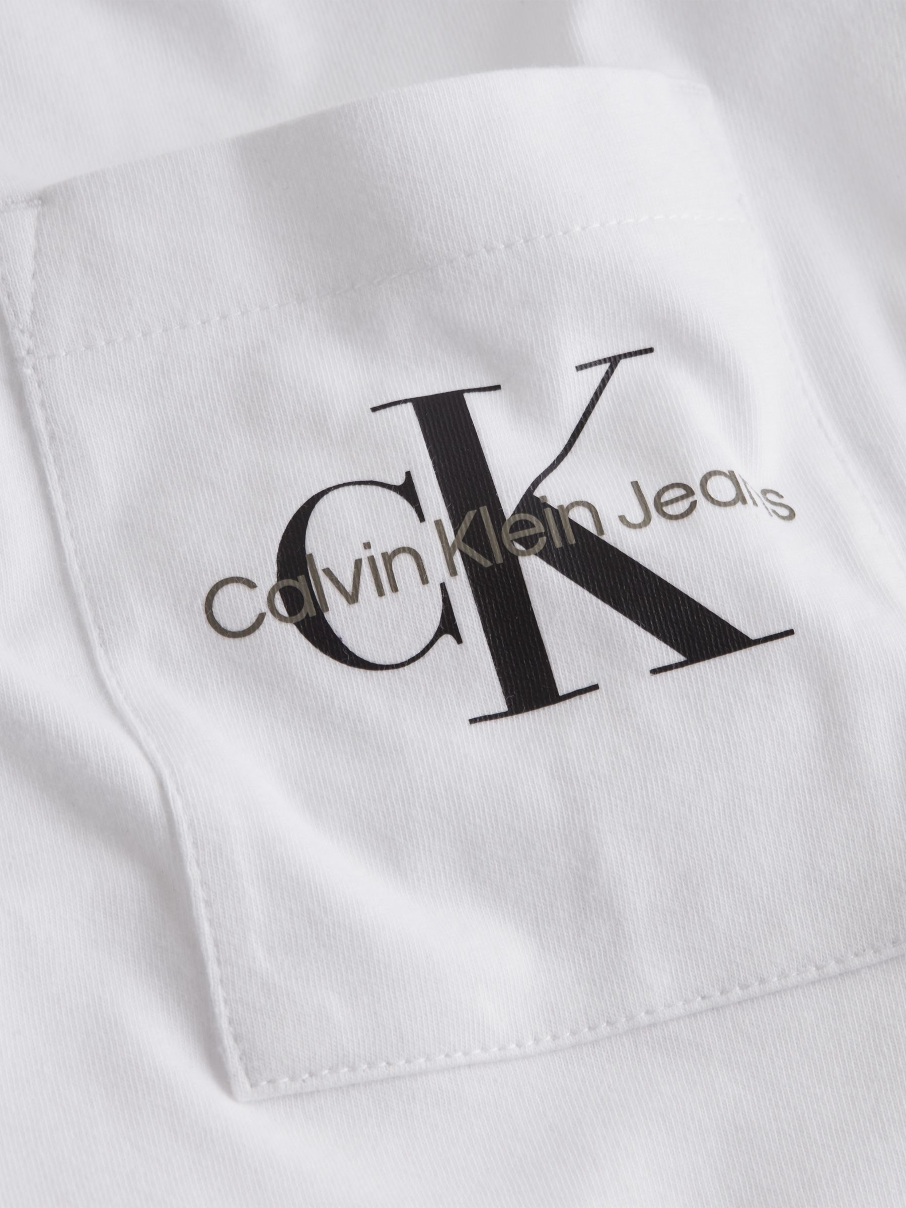 Calvin Klein Jeans Monogram Pocket T-Shirt, Bright White, XS