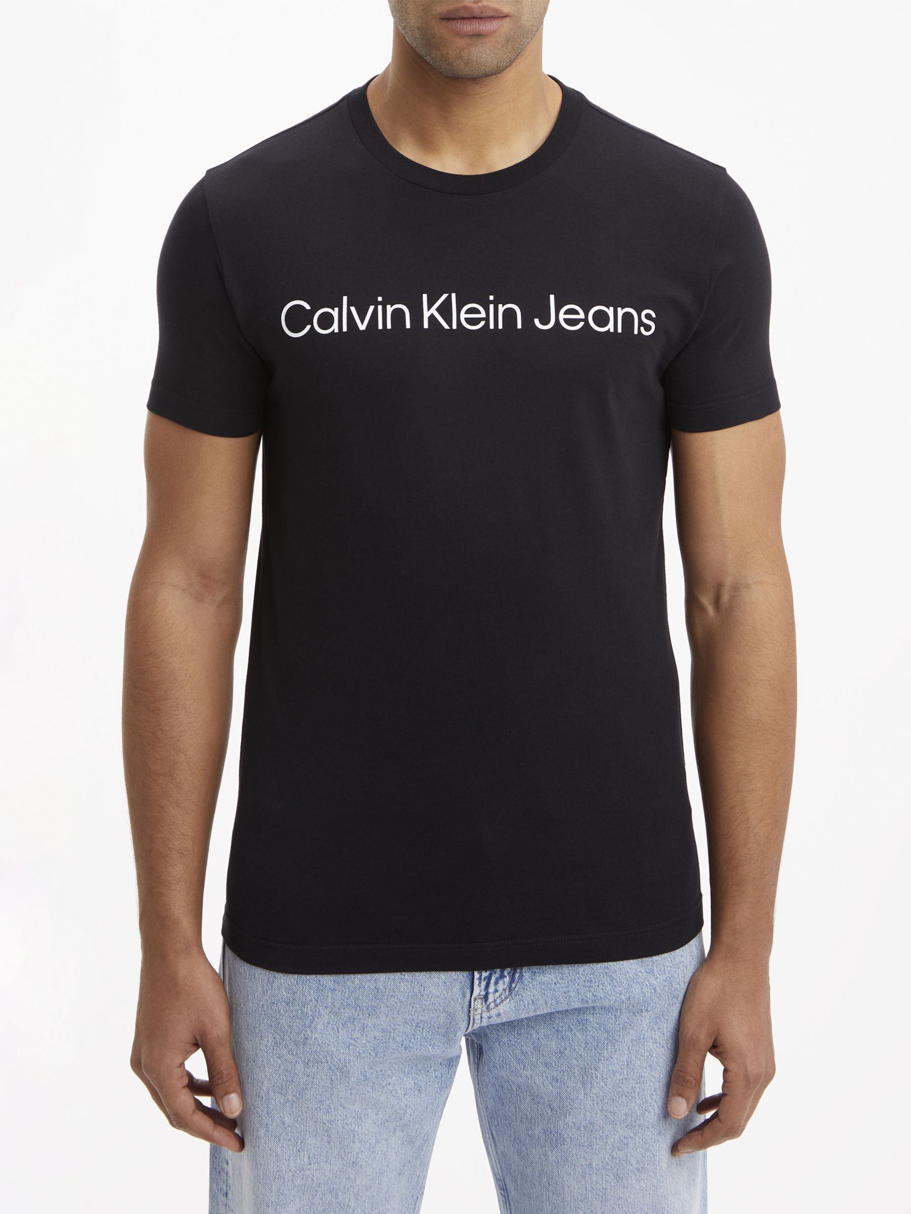 skyskraber høg filosof Calvin Klein Jeans Core Logo T-Shirt, Ck Black at John Lewis & Partners