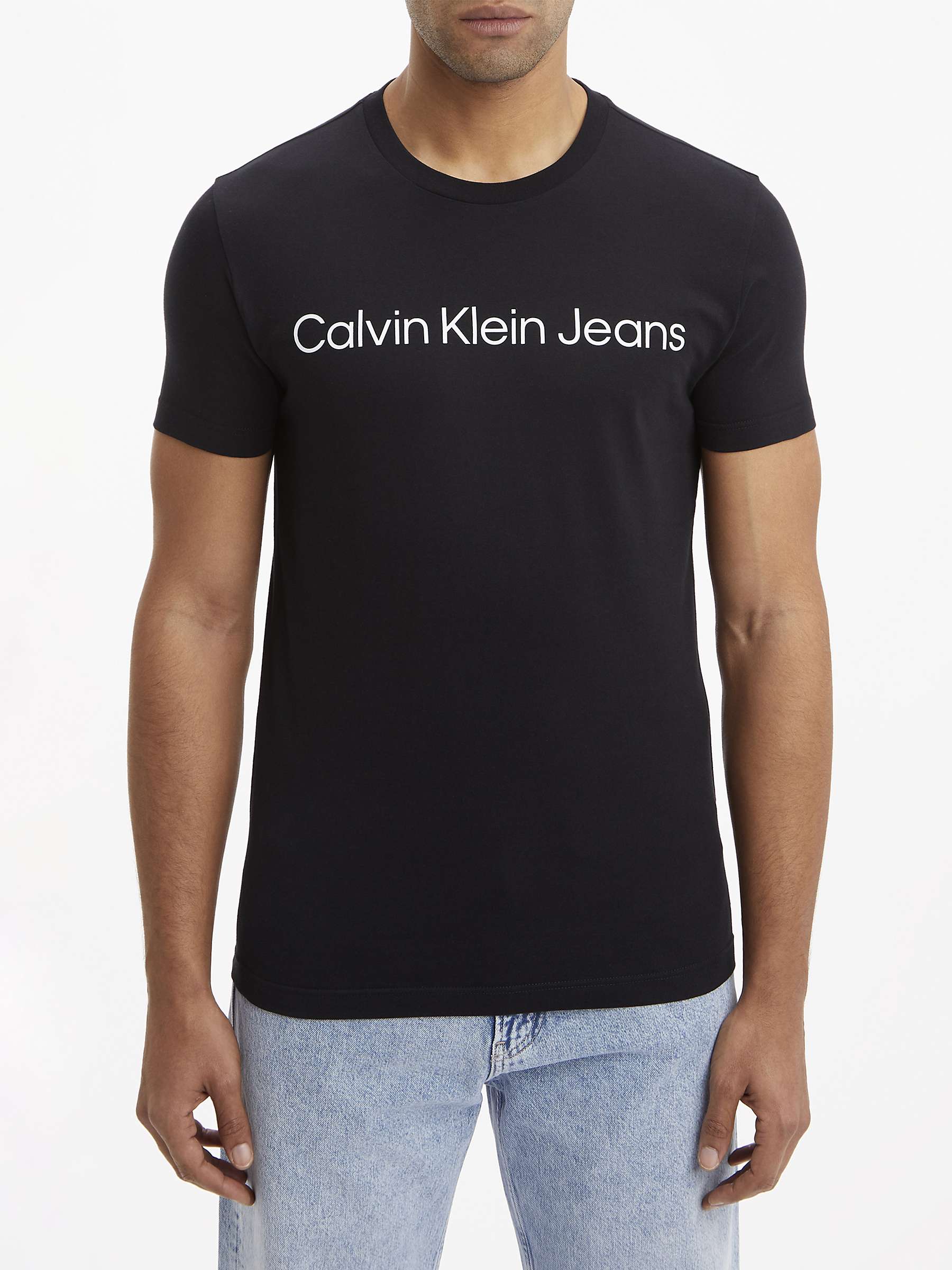 Calvin Klein Jeans Core Logo T-Shirt, Ck Black at John Lewis & Partners