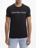 Calvin Klein Jeans Jacquard Logo T-Shirt, CK Black at John Lewis