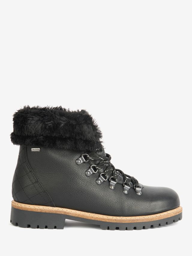 Fur lined store black boots womens