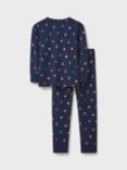 Crew Clothing Kids' Sequin Star Pyjama Set, Blue