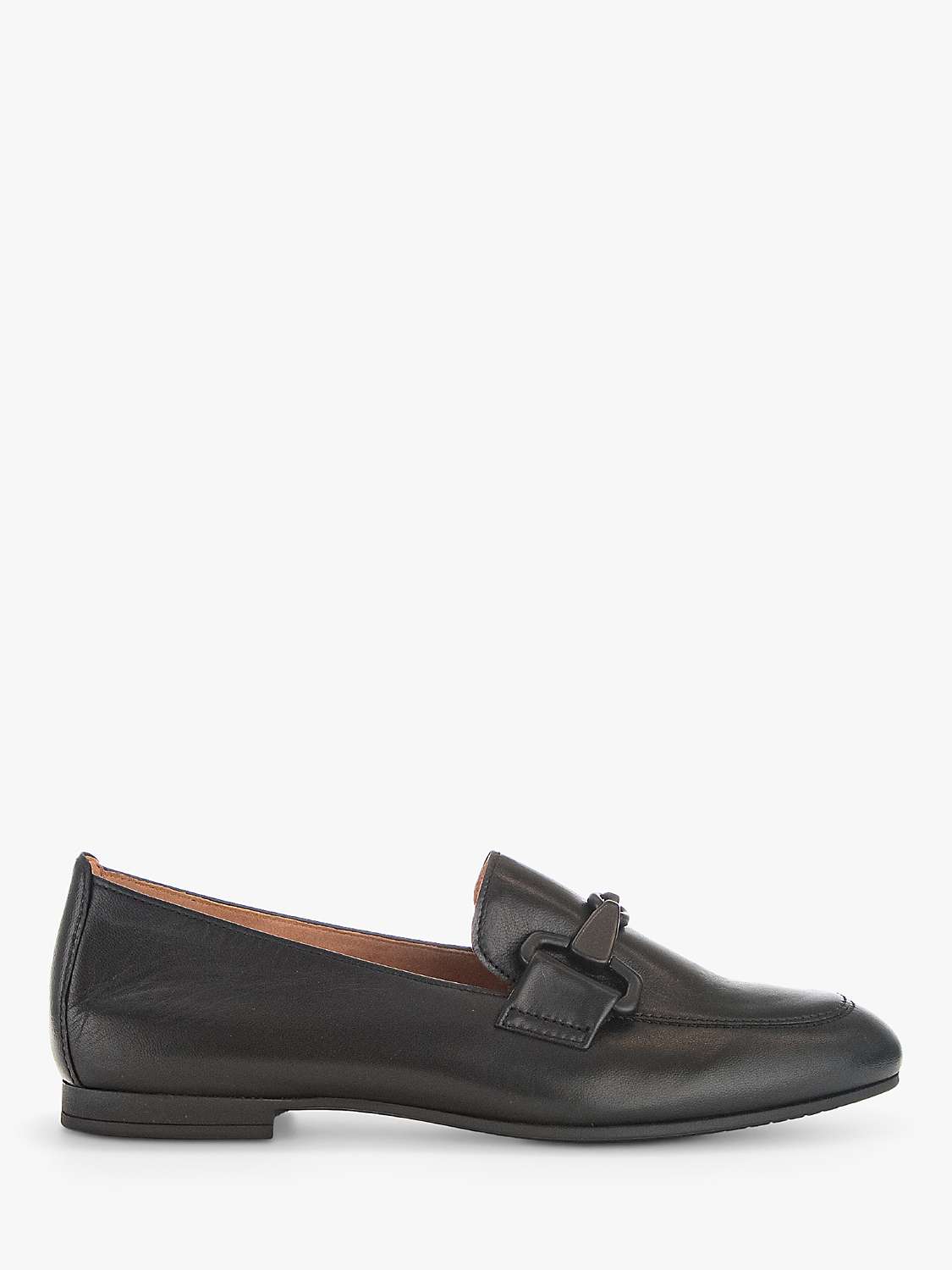 Gabor Jangle Leather Loafers, Black at John Lewis & Partners