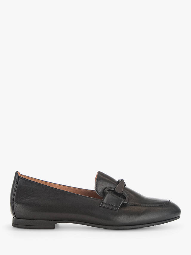 Gabor Jangle Leather Loafers, Black