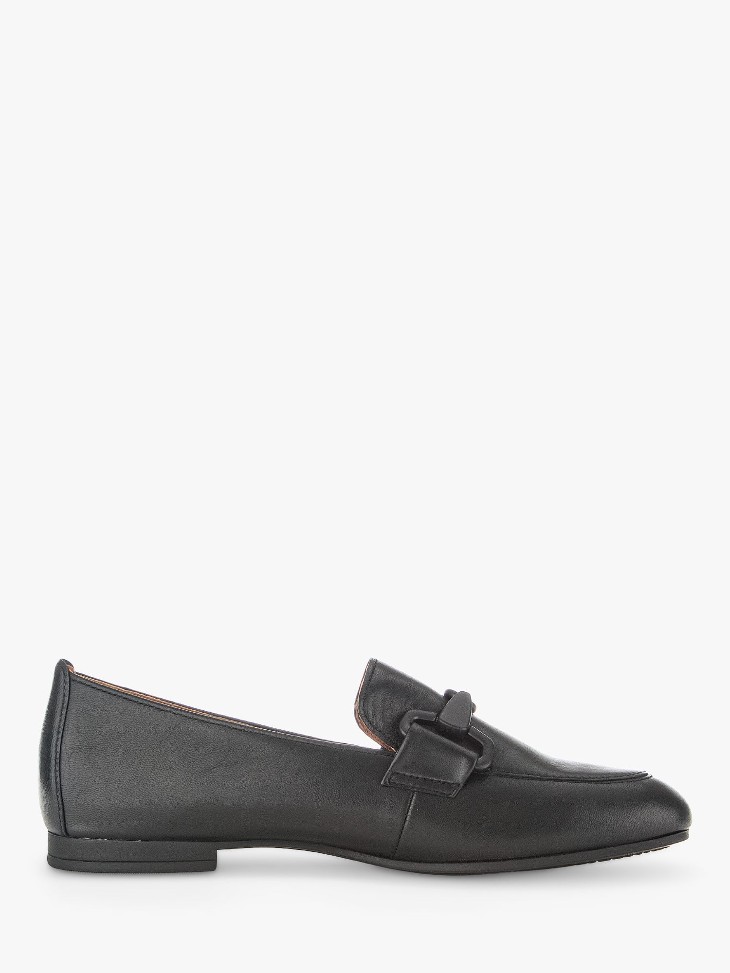 Gabor Jangle Leather Loafers, Black at John Lewis & Partners