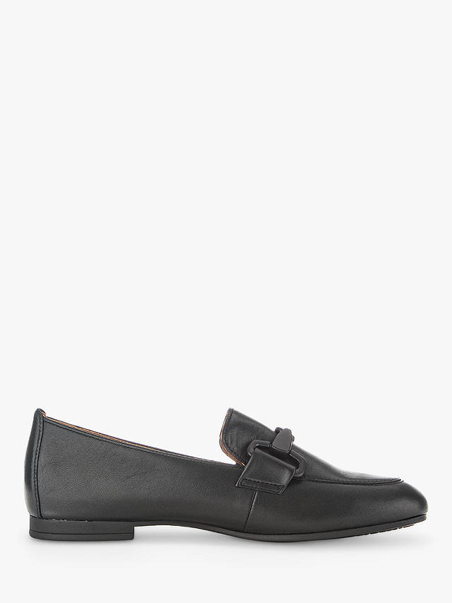 Gabor Jangle Leather Loafers, Black