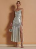 Jolie Moi Ginny Spaghetti Strap Maxi Dress, Silver, Silver